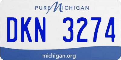 MI license plate DKN3274