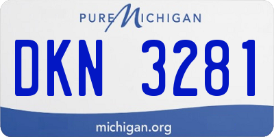 MI license plate DKN3281