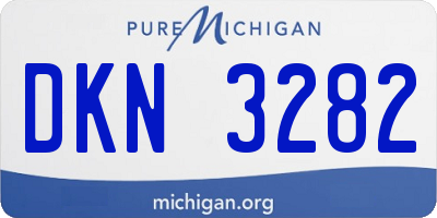 MI license plate DKN3282
