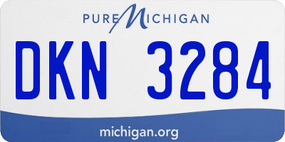 MI license plate DKN3284