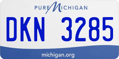 MI license plate DKN3285