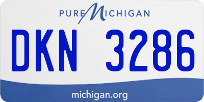 MI license plate DKN3286