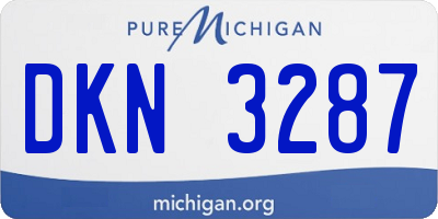 MI license plate DKN3287
