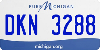 MI license plate DKN3288