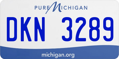 MI license plate DKN3289