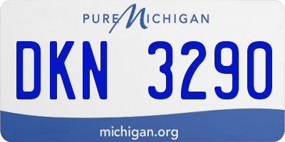 MI license plate DKN3290