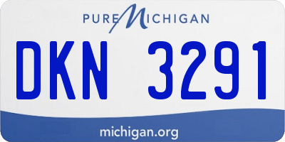 MI license plate DKN3291