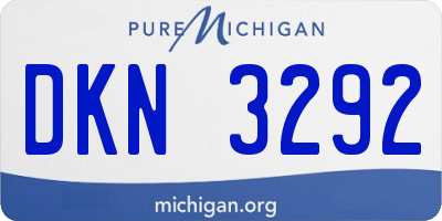 MI license plate DKN3292