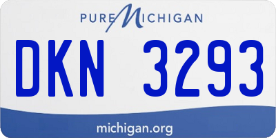 MI license plate DKN3293