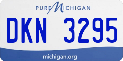 MI license plate DKN3295