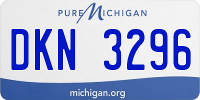 MI license plate DKN3296