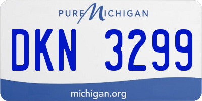 MI license plate DKN3299