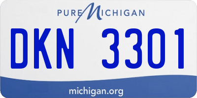 MI license plate DKN3301