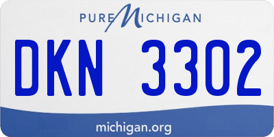 MI license plate DKN3302