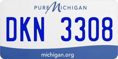MI license plate DKN3308