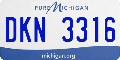 MI license plate DKN3316