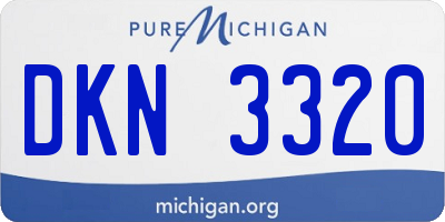 MI license plate DKN3320