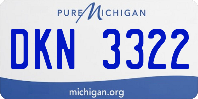 MI license plate DKN3322