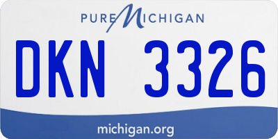 MI license plate DKN3326