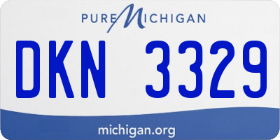 MI license plate DKN3329