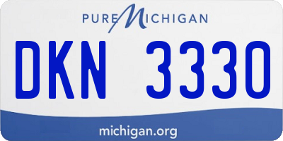MI license plate DKN3330