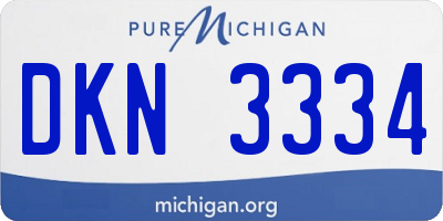 MI license plate DKN3334