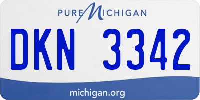 MI license plate DKN3342