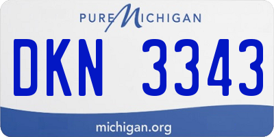MI license plate DKN3343