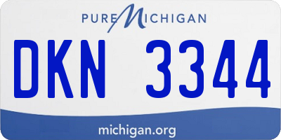 MI license plate DKN3344