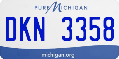 MI license plate DKN3358
