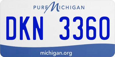 MI license plate DKN3360