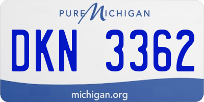MI license plate DKN3362