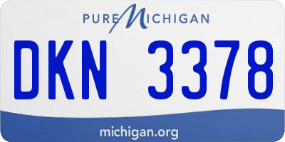 MI license plate DKN3378