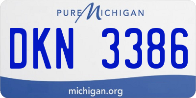 MI license plate DKN3386