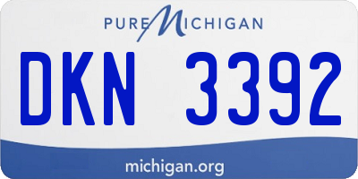 MI license plate DKN3392