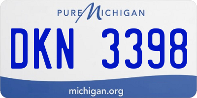 MI license plate DKN3398