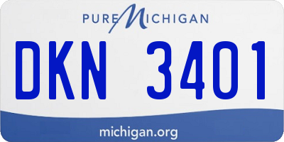 MI license plate DKN3401