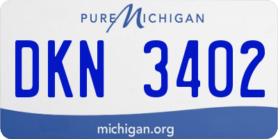 MI license plate DKN3402
