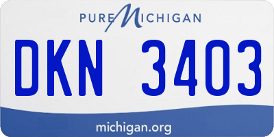 MI license plate DKN3403