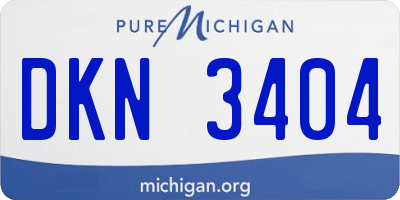 MI license plate DKN3404