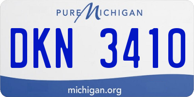 MI license plate DKN3410