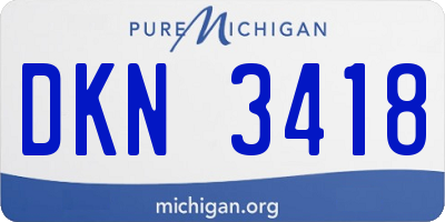 MI license plate DKN3418