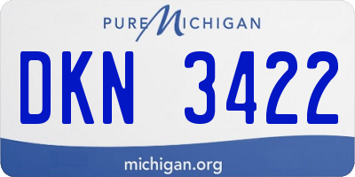 MI license plate DKN3422