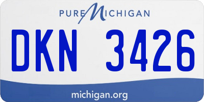 MI license plate DKN3426