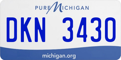 MI license plate DKN3430