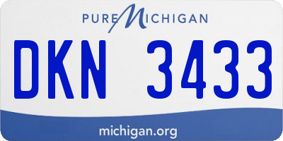 MI license plate DKN3433