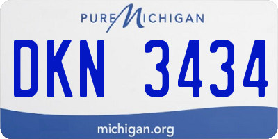 MI license plate DKN3434