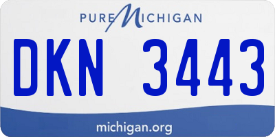 MI license plate DKN3443