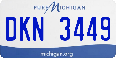 MI license plate DKN3449