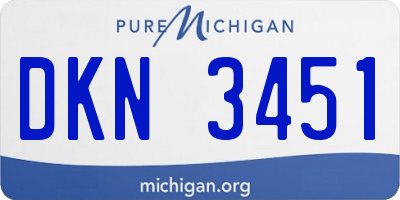 MI license plate DKN3451